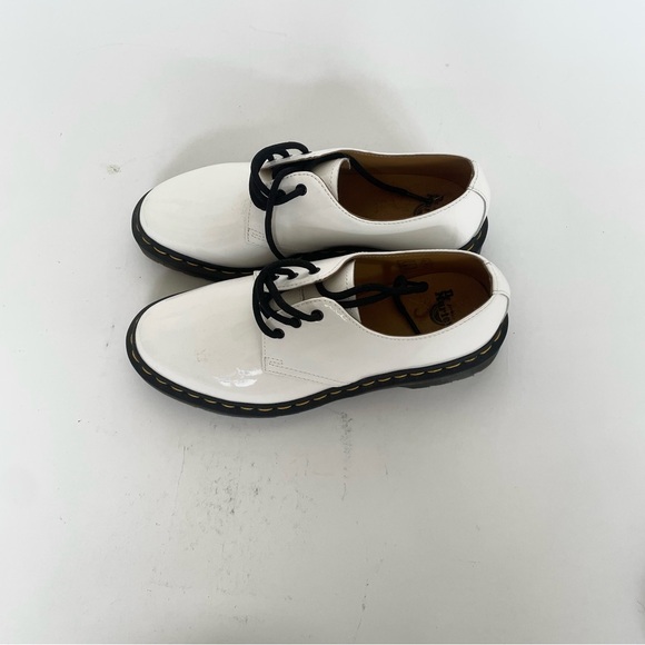 White Patent Leather Dr Martens Shoes - Picture 3 of 4